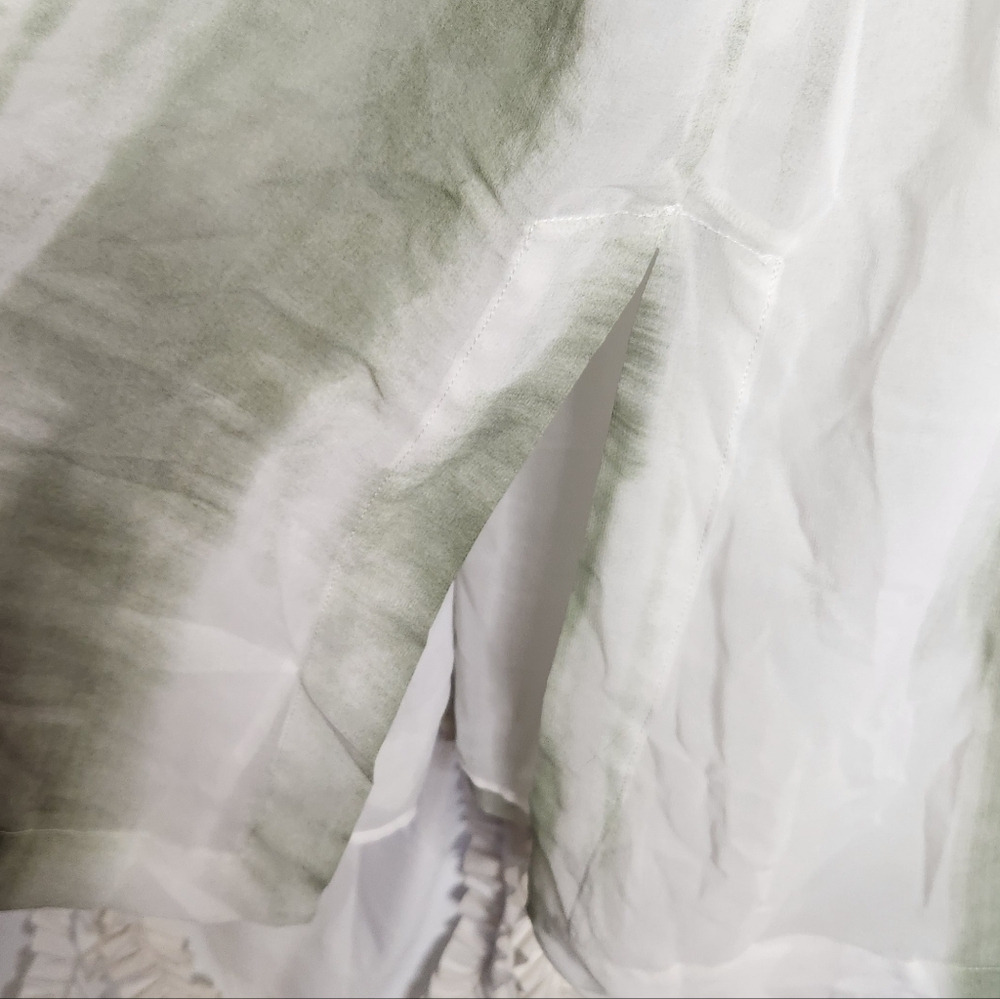 Mango MNG Pastel Tie Dye Green Kimono Dress Wrap Sz XS/S - Picture 6 of 9